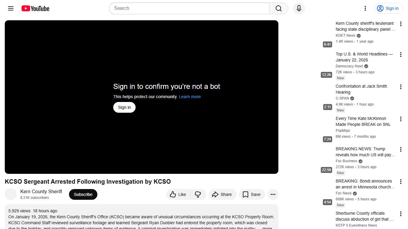 KCSO Sergeant Arrested Following Investigation by KCSO - YouTube